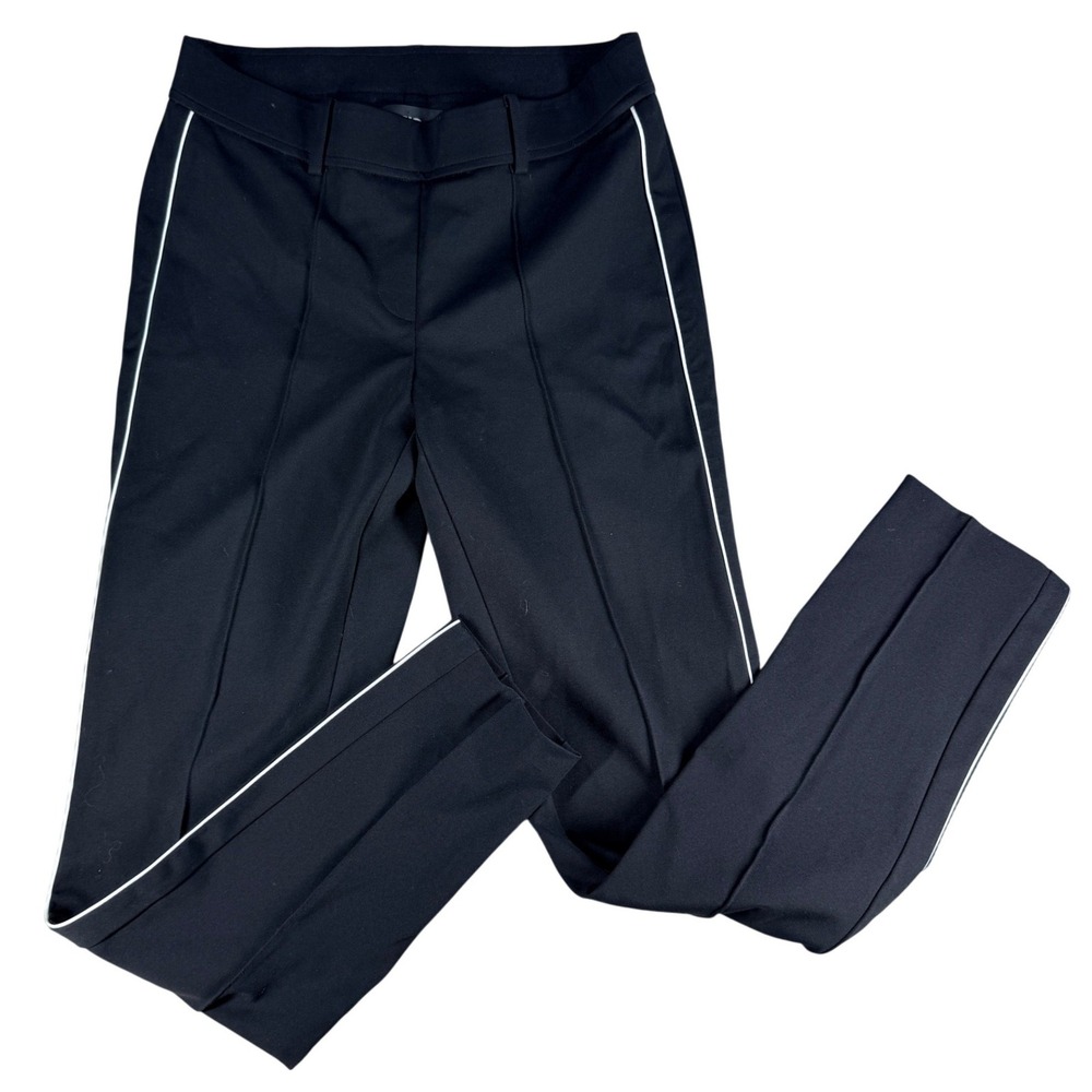 Cambio Piped Side Stripe Pintuck Trousers Black 28 Women Tech Stretch Pants